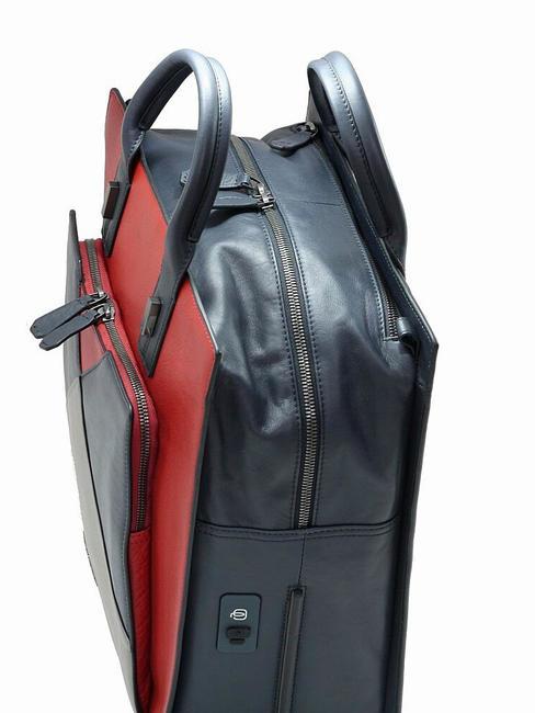 CAMPIONARIO - PRISMA Rucksack-Aktentasche aus Leder, 15-Zoll-PC-Halter Blau - Arbeitstaschen