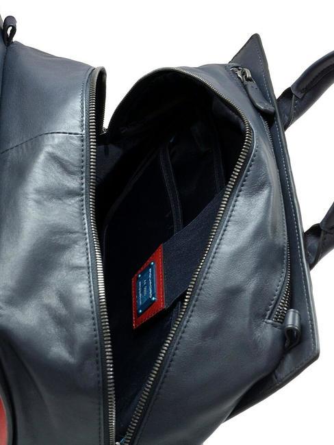 CAMPIONARIO - PRISMA Rucksack-Aktentasche aus Leder, 15-Zoll-PC-Halter Blau - Arbeitstaschen