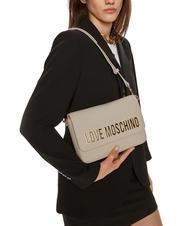LOVE MOSCHINO LETTERING Schultertasche Elfenbein - Damentaschen - 6