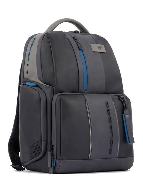 Rucksack URBAN FAST-CHECK, 15,6-Zoll-PC-Halterung, aus Leder schwarz grigiongr - PC-Rucks&auml;cke