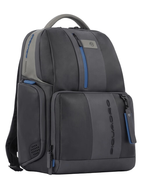Rucksack URBAN FAST-CHECK, 15,6-Zoll-PC-Halterung, aus Leder schwarz grigiongr - PC-Rucks&auml;cke