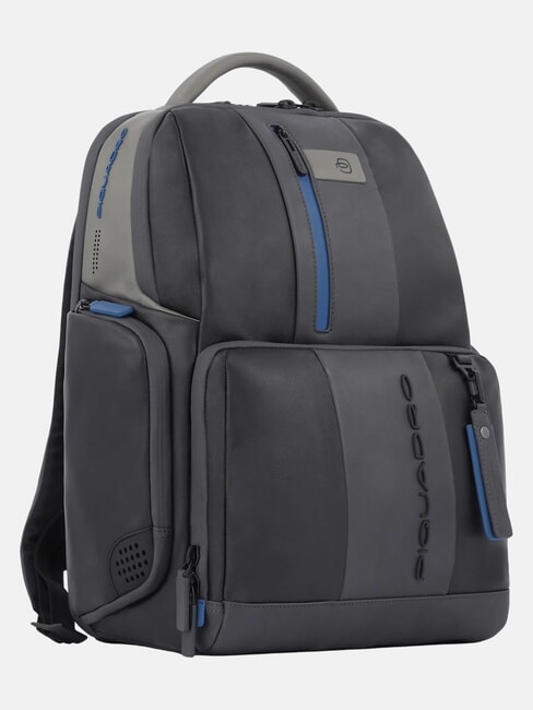 Rucksack URBAN FAST-CHECK, 15,6-Zoll-PC-Halterung, aus Leder schwarz grigiongr - PC-Rucks&auml;cke