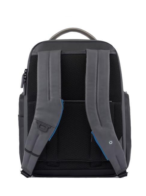 Rucksack URBAN FAST-CHECK, 15,6-Zoll-PC-Halterung, aus Leder schwarz grigiongr - PC-Rucks&auml;cke