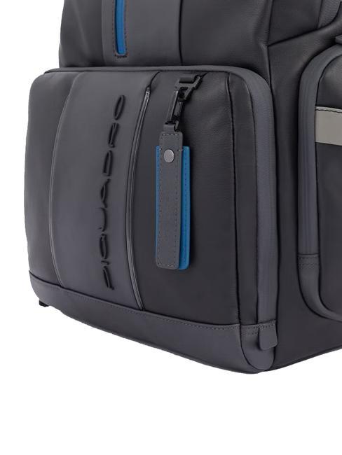 Rucksack URBAN FAST-CHECK, 15,6-Zoll-PC-Halterung, aus Leder schwarz grigiongr - PC-Rucks&auml;cke