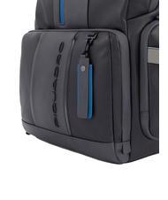 PIQUADRO Rucksack URBAN FAST-CHECK, 15,6-Zoll-PC-Halterung, aus Leder schwarz grigiongr - PC-Rucks&auml;cke - 4
