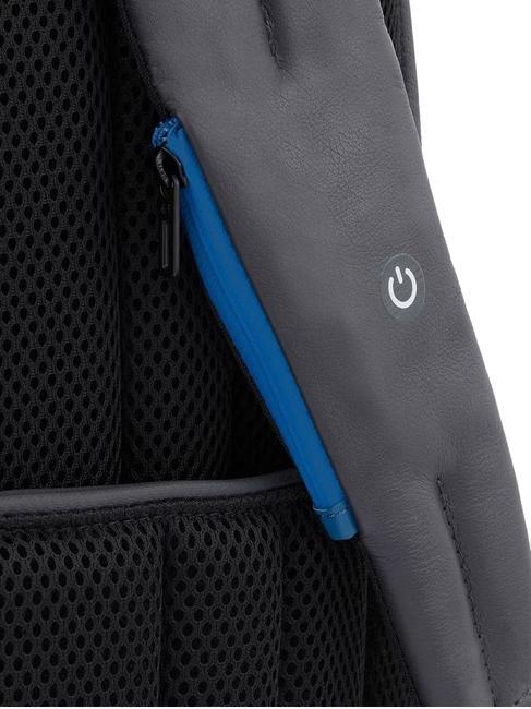 Rucksack URBAN FAST-CHECK, 15,6-Zoll-PC-Halterung, aus Leder schwarz grigiongr - PC-Rucks&auml;cke