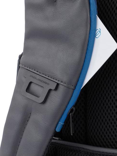 Rucksack URBAN FAST-CHECK, 15,6-Zoll-PC-Halterung, aus Leder schwarz grigiongr - PC-Rucks&auml;cke