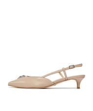GUESS JESSON Slingback-Pumps aus Leder Taupe - Damenschuhe - 3