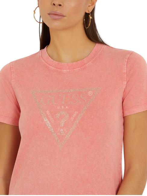 VINTAGE Baumwoll t-shirt Pfirsichkoralle - T-Shirts und Tops f&uuml;r Damen