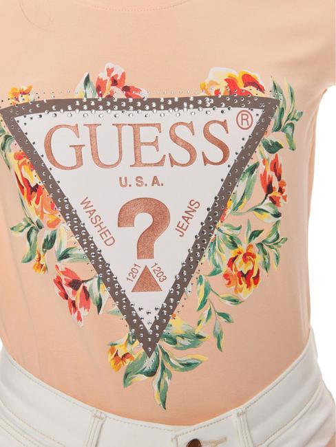 TRIANGLE FLOWERS T-Shirt aus Stretch-Baumwolle Pfirsichhimmel - T-Shirts und Tops f&uuml;r Damen