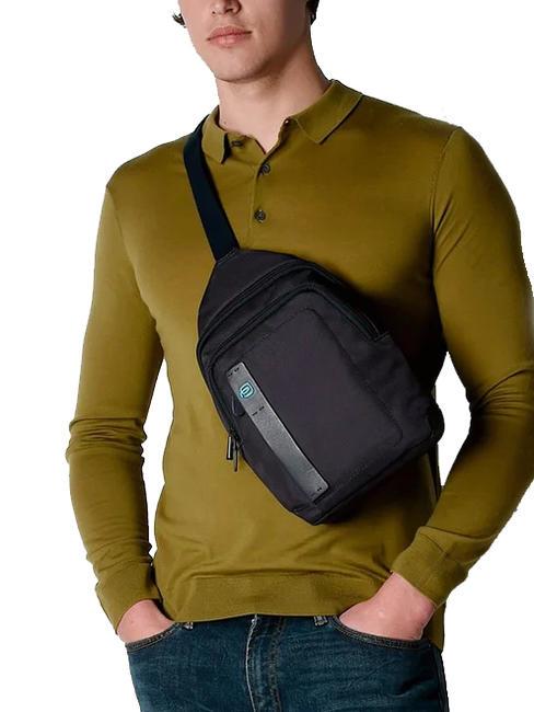 P16 Rucksacktasche mit einer Schulter schwarzer Chevron - PC-Rucks&auml;cke