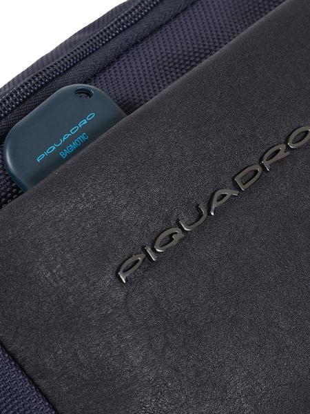 BRIEF 2 G&uuml;rteltasche aus Leder und Stoff Blau - H&uuml;fttaschen