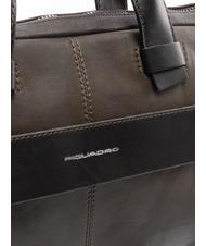 PIQUADRO PYRAMID Aktentasche aus Leder f&uuml;r PC 14 " GR&Uuml;N - Arbeitstaschen - 4