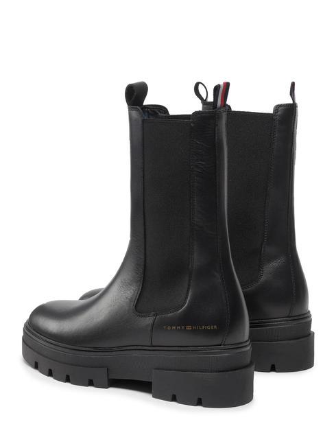 MONOCHROMATIC CHELSEA Hohe Stiefeletten aus Leder SCHWARZ - Damenschuhe