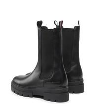 TOMMY HILFIGER MONOCHROMATIC CHELSEA Hohe Stiefeletten aus Leder SCHWARZ - Damenschuhe - 3