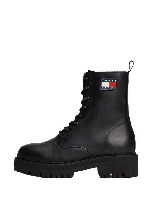 TOMMY JEANS Urban Lace Up Stiefeletten aus Leder SCHWARZ - Damenschuhe