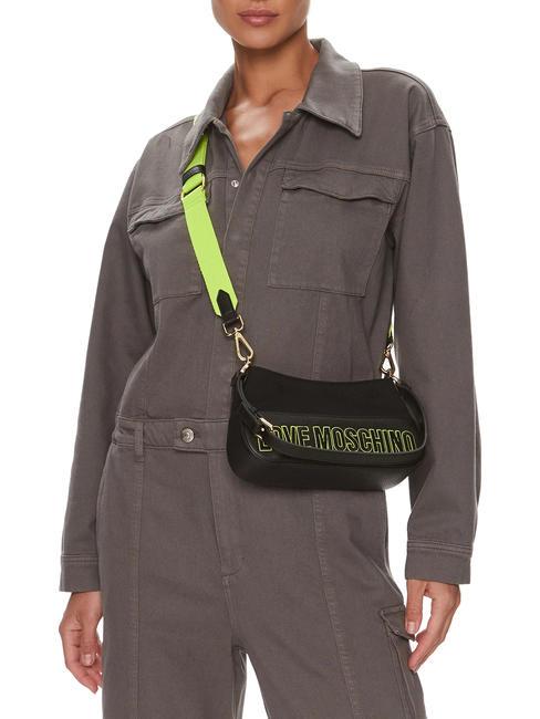 FREE TIME  Umh&auml;ngetasche, mit Schultergurt Schwarz - Damentaschen