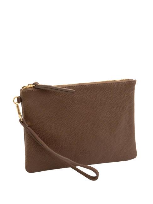 ROBERTA Dollar-Clutch aus Leder Taupe - Damentaschen