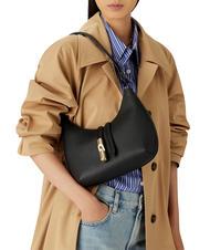 FURLA GOCCIA Umh&auml;ngetasche aus geh&auml;mmertem Leder Schwarz - Damentaschen - 6