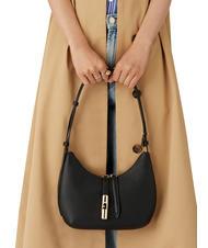 FURLA GOCCIA Umh&auml;ngetasche aus geh&auml;mmertem Leder Schwarz - Damentaschen - 7