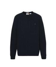TIMBERLAND P-B LAMBWOOL Pullover mit Rundhalsausschnitt aus Wollmischung dunkler Saphir/dunkler Denim - Herrenpullover - 4
