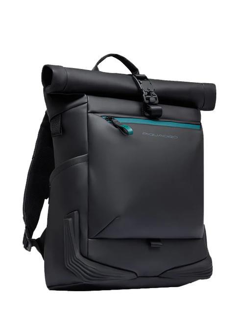 CORNER SPECIALE GOMMATO Rolltop-Rucksack f&uuml;r 15,6-Zoll-Laptop Schwarz - PC-Rucks&auml;cke