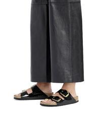 BIRKENSTOCK ARIZONA BIG BUCKLE Lackpantoffel Schwarz - Damenschuhe - 8