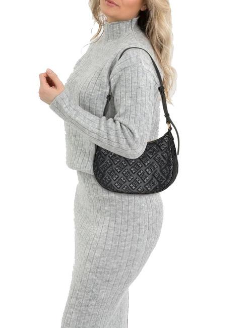 HALF MOON MINI  Umh&auml;ngetasche aus Leder schwarz-antikgold - Damentaschen