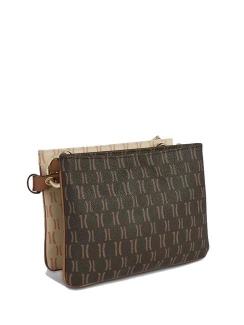 MONOGRAM  Doppelte Umh&auml;ngetasche dunkelbraun / cremefarbener Kopf - Damentaschen