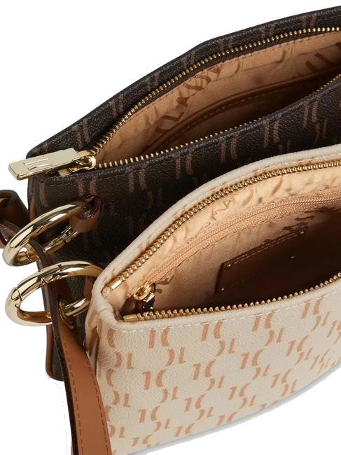 MONOGRAM  Doppelte Umh&auml;ngetasche dunkelbraun / cremefarbener Kopf - Damentaschen