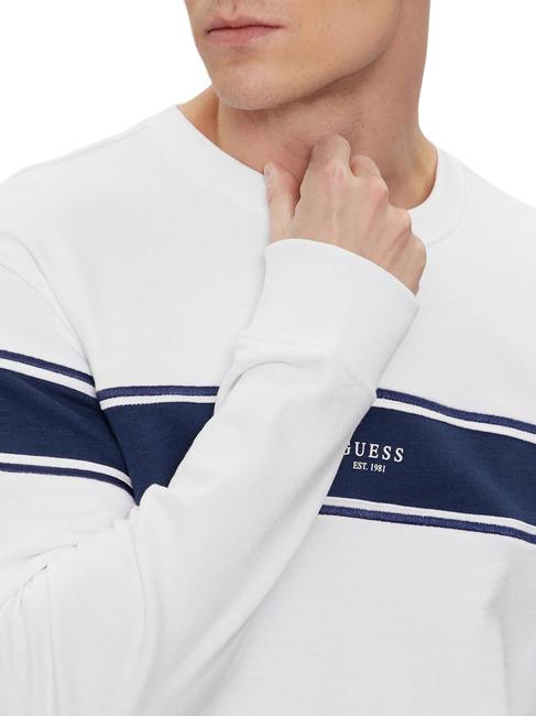 INSERTED STRIPE Sweatshirt aus Baumwolle mit Rundhalsausschnitt purwei&szlig; - Sweatshirts Herren