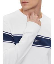 GUESS INSERTED STRIPE Sweatshirt aus Baumwolle mit Rundhalsausschnitt purwei&szlig; - Sweatshirts Herren - 3