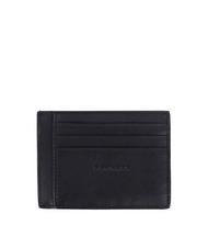 PIQUADRO BLACK SQUARE Flaches Kartenetui aus Leder Schwarz - Brieftaschen Herren - 2