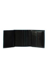 PIQUADRO BLUE SQUARE  Lederbrieftasche mit metallischem Logo Schwarz - Brieftaschen Herren - 3