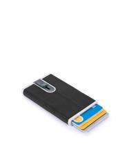 PIQUADRO  BLACK SQUARE Kartenetui aus Metall mit Leder&uuml;berzug - Brieftaschen Herren