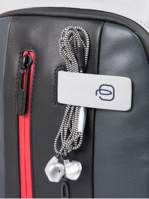 URBAN One-Shoulder-Tasche aus Leder grau schwarz - PC-Rucks&auml;cke