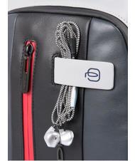 PIQUADRO URBAN One-Shoulder-Tasche aus Leder grau schwarz - PC-Rucks&auml;cke - 3