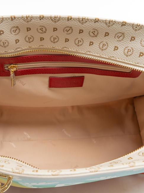 HERITAGE Einkaufstasche mit Allover-Print elfenbein / lack - Damentaschen