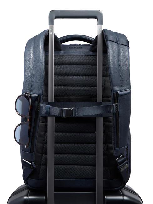 HEDLEY 14-Zoll-Laptop-Rucksack aus Leder Blau - PC-Rucks&auml;cke