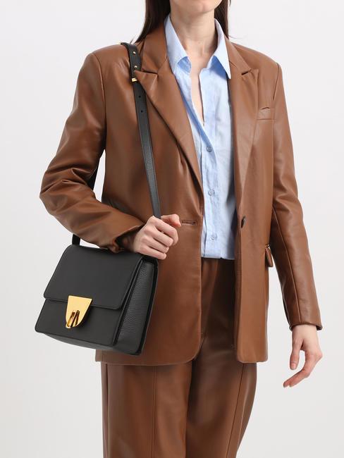 NICO Kleine Umh&auml;ngetasche aus Leder Kokosmilch - Damentaschen