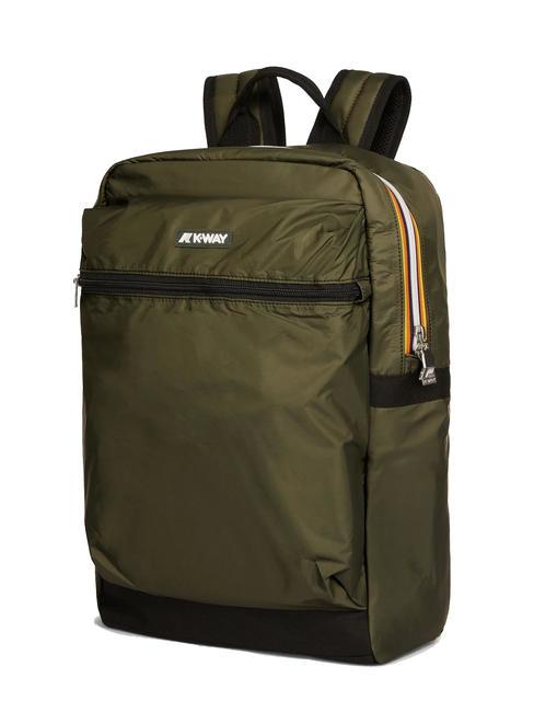 LAON Nylonrucksack gr&uuml;n schw&auml;rzlich - Rucks&auml;cke f&uuml;r Schule &amp; Freizeit