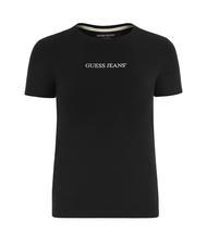 GUESS JEANS SLIM LOGO Slim-Fit-Stretch-T-Shirt jetbla - T-Shirts und Tops f&uuml;r Damen - 5