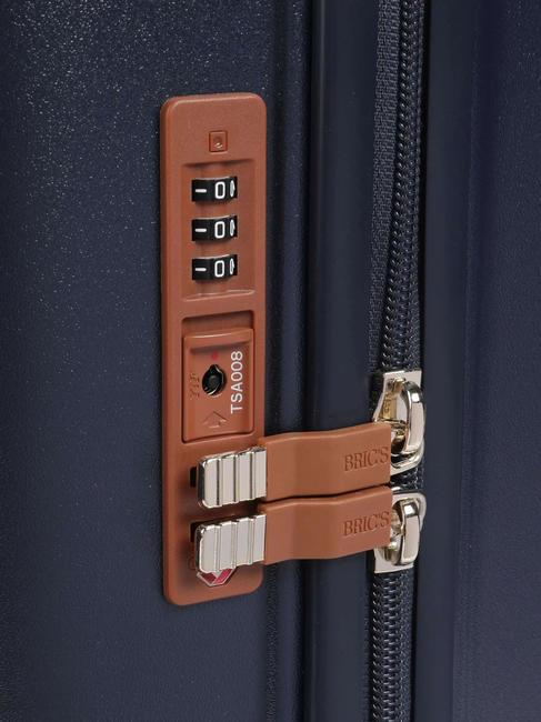 BELLAGIO Handgep&auml;ckwagen blau / Leder - Handgep&auml;ck