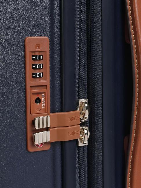 BELLAGIO Gro&szlig;er erweiterbarer Trolley blau / Leder - Harte Trolleys