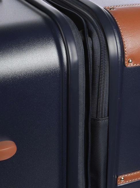 BELLAGIO Gro&szlig;er erweiterbarer Trolley blau / Leder - Harte Trolleys