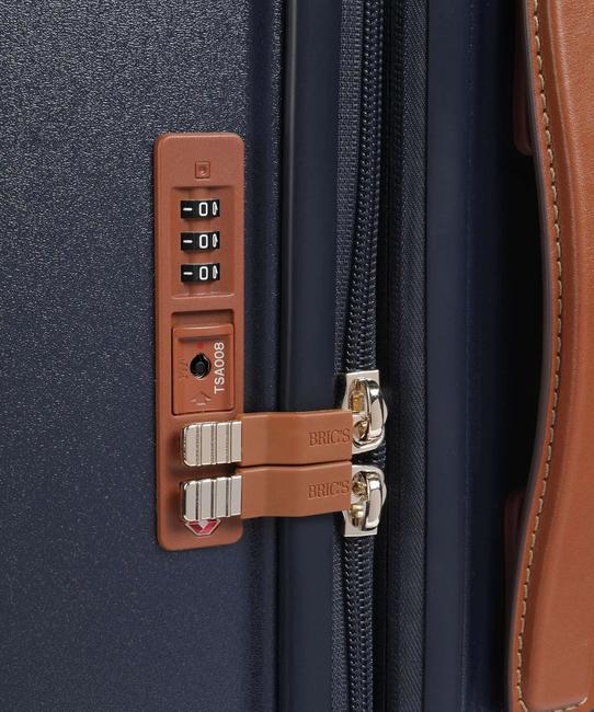 BELLAGIO Mittelgro&szlig;er, erweiterbarer Trolley blau / Leder - Harte Trolleys