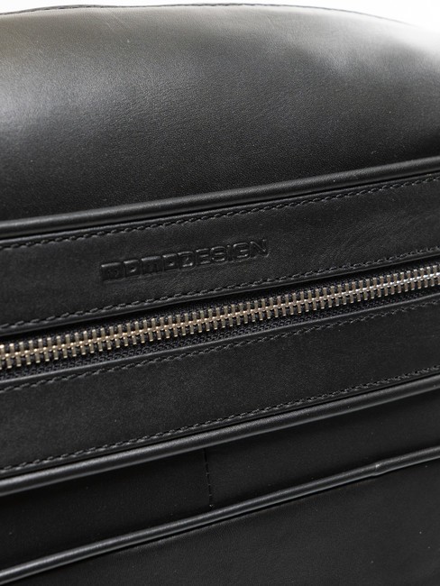 BICOLOR Lederrucksack f&uuml;r 15,6-Zoll-Laptop Schwarz Schwarz - PC-Rucks&auml;cke