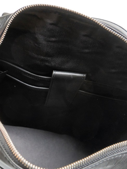 BICOLOR Lederrucksack f&uuml;r 15,6-Zoll-Laptop Schwarz Schwarz - PC-Rucks&auml;cke