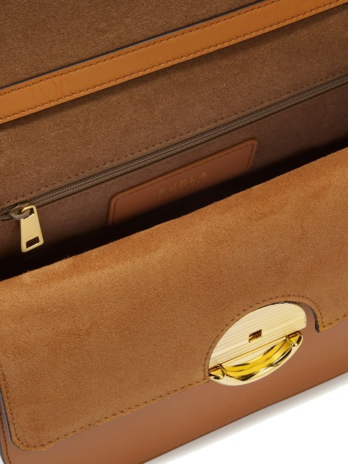 SFERA Ledertasche mit Schulterklappe Brandy - Damentaschen