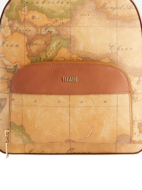 GEO CLASSIC Rucksack mit doppeltem Rei&szlig;verschluss NAT&Uuml;RLICH - Damentaschen